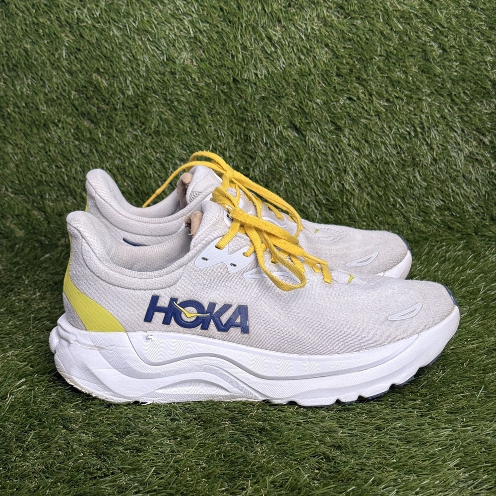 Hoka One One Arahi 8 Men Size 10 D Running Shoes Road Grey Yellow 1168690 SSTC